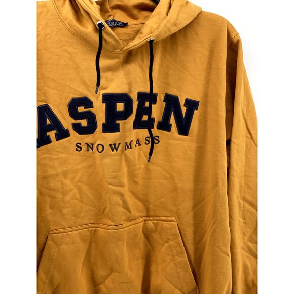 OCEAN BEACH Men's Gold Yellow Aspen Snowmass Logo Pullover Hoodie SZ M - Picture 3 of 10